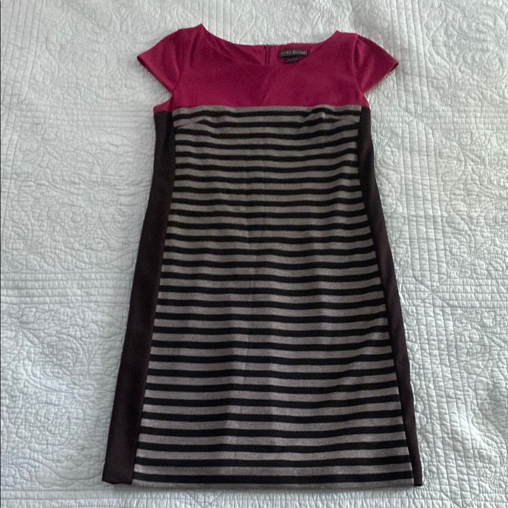 Chic Striped Mini Dress in Pink and Black